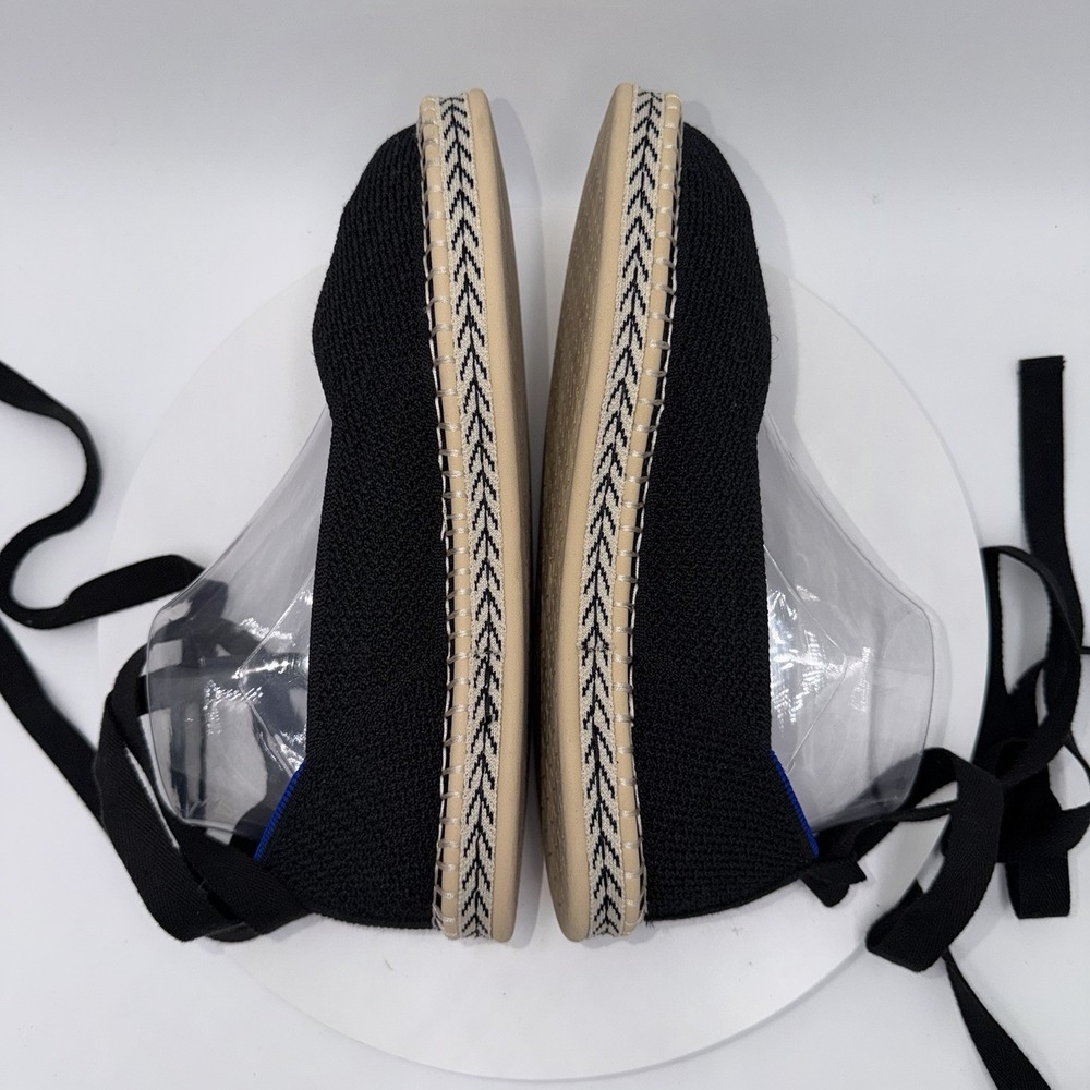 Rothy's The Espadrille Black Lace Up Shoes Size 9.5 - Picture 5 of 9